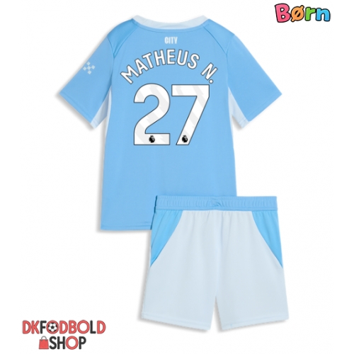 Manchester City Matheus Nunes #27 Hjemmebanesæt Børn 2026-27 Kort ærmer (+ korte bukser)